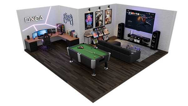 render 3d sala juegos abierto<br />