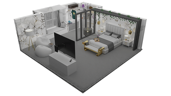 render 3d dormitorio