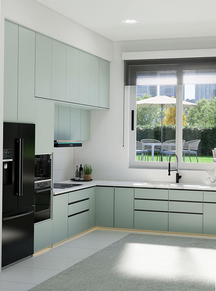 renderizado 3d cocina moderna